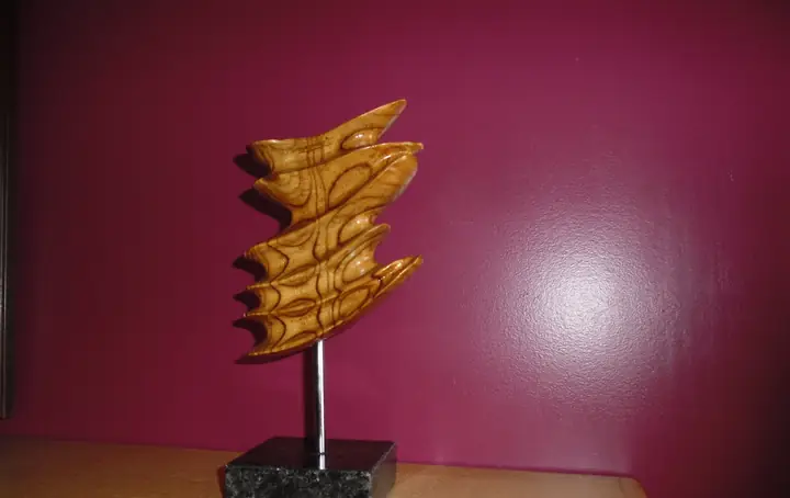 Angel Wings, wood sculpture by Mel Derzaph