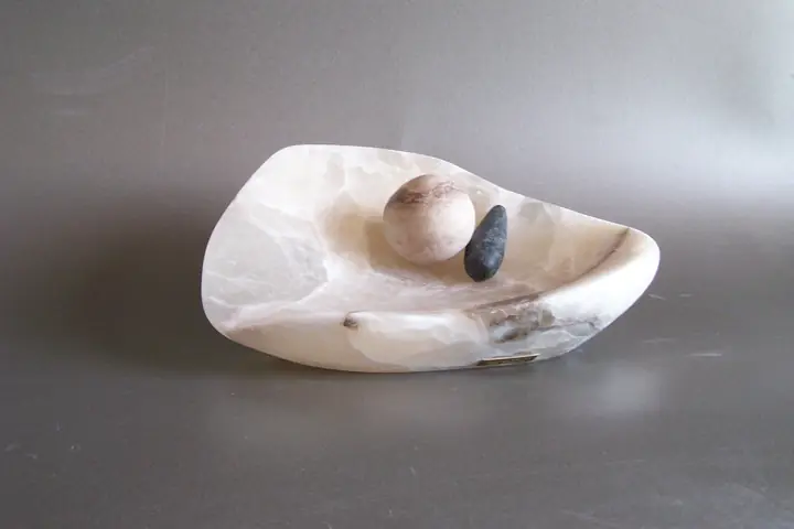 Beginning of Life, stone sculpture by Mel Derzaph