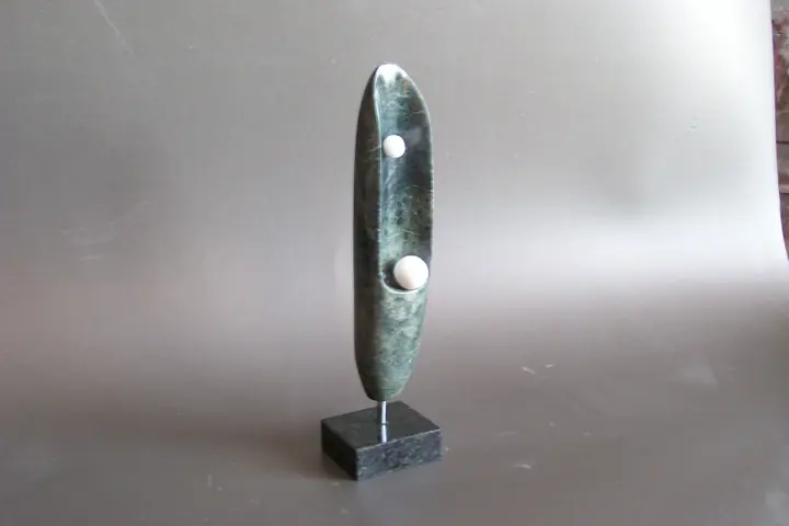 Pod of Life, stone sculpture by Mel Derzaph