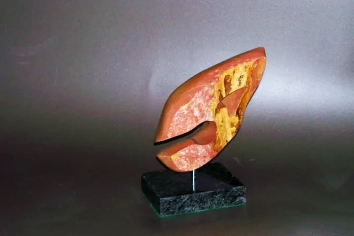 Runaway Heart, stone sculpture by Mel Derzaph