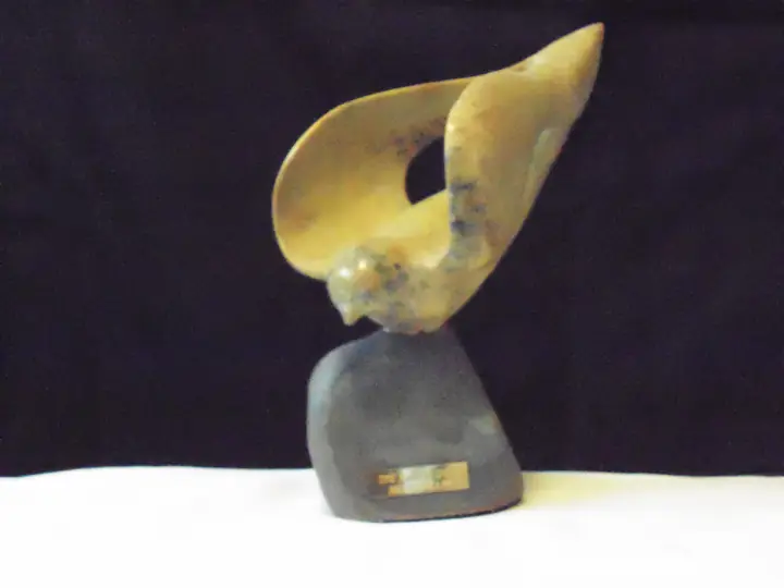 The Rain is Gone, stone sculpture by Mel Derzaph